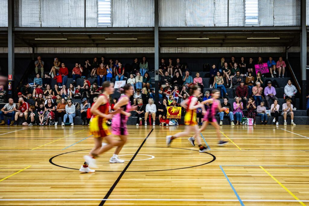 A netball game at Margaret River Recreation Centre