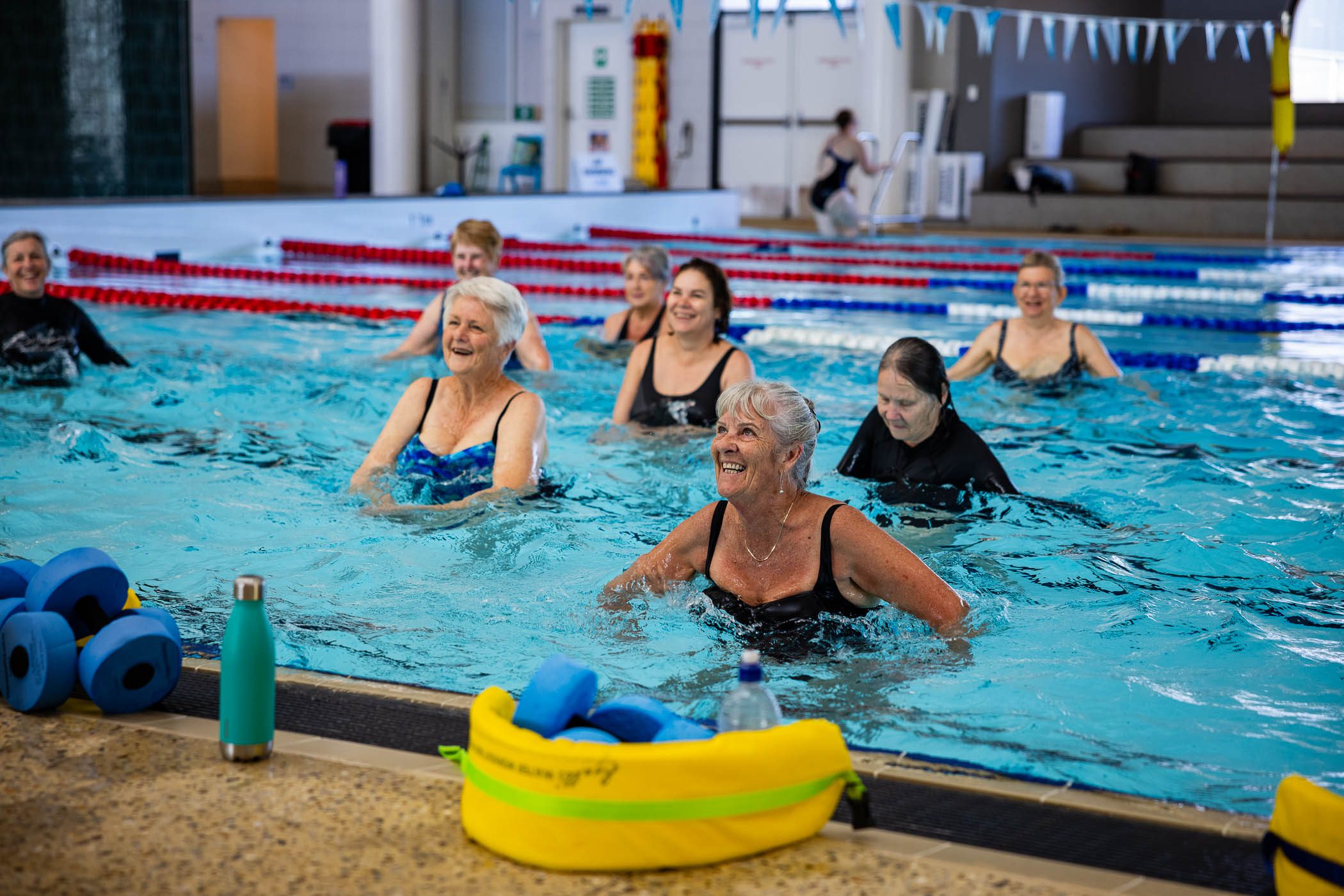 An aqua fitness class at Margaret River Recreation Centre swimming pool