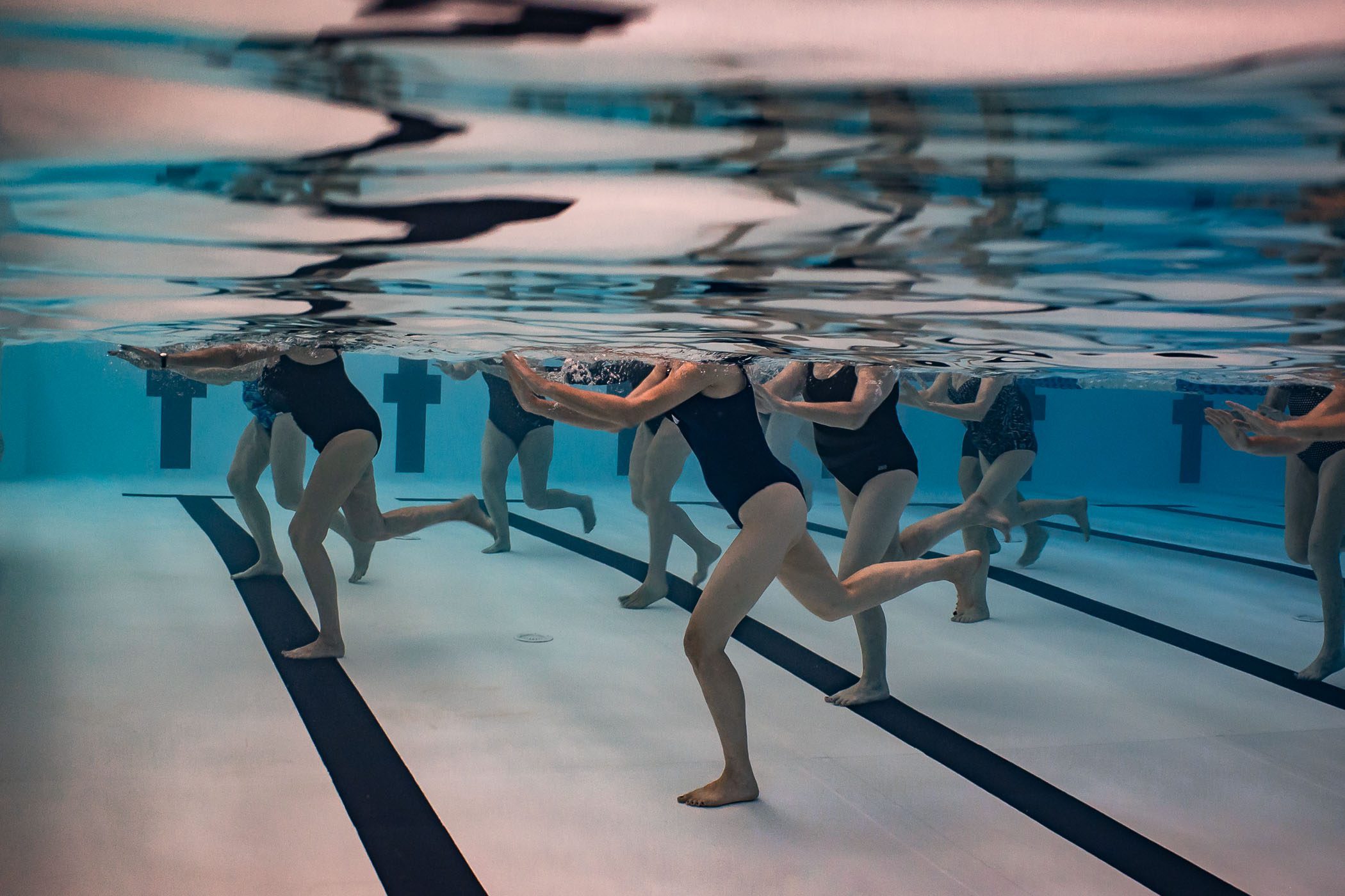 An aqua fitness class at Margaret River Recreation Centre swimming pool