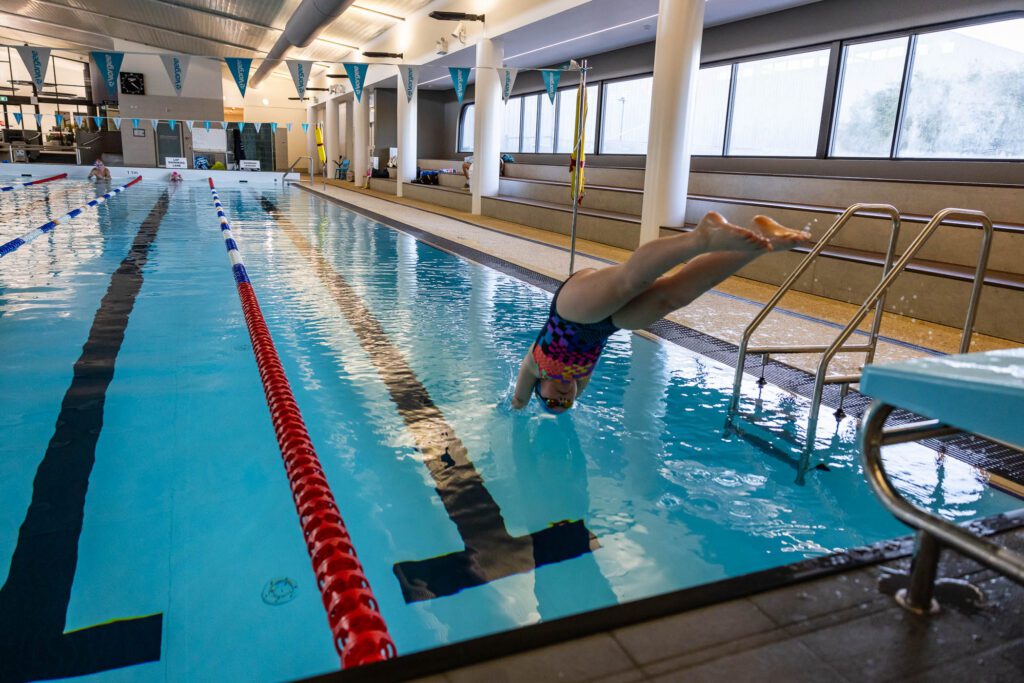 A child taking part in a Margaret River Swim School class.