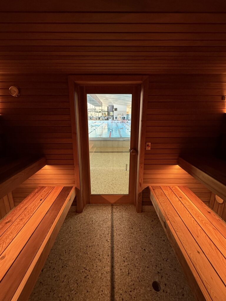 The inside of the sauna at Margaret River Recreation Centre