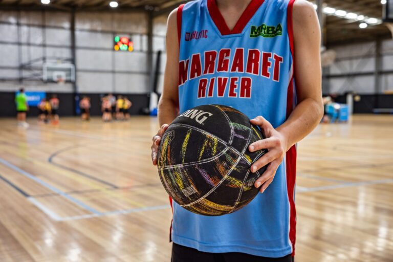 A basketball game at Margaret River Recreation Centre
