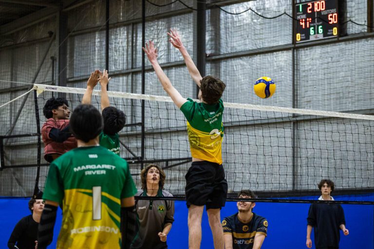 A volleyball game at Margaret River Recreation Centre