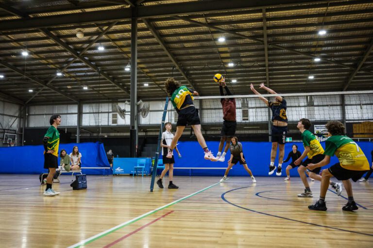 A volleyball game at Margaret River Recreation Centre