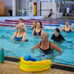An aqua fitness class at Margaret River Recreation Centre swimming pool