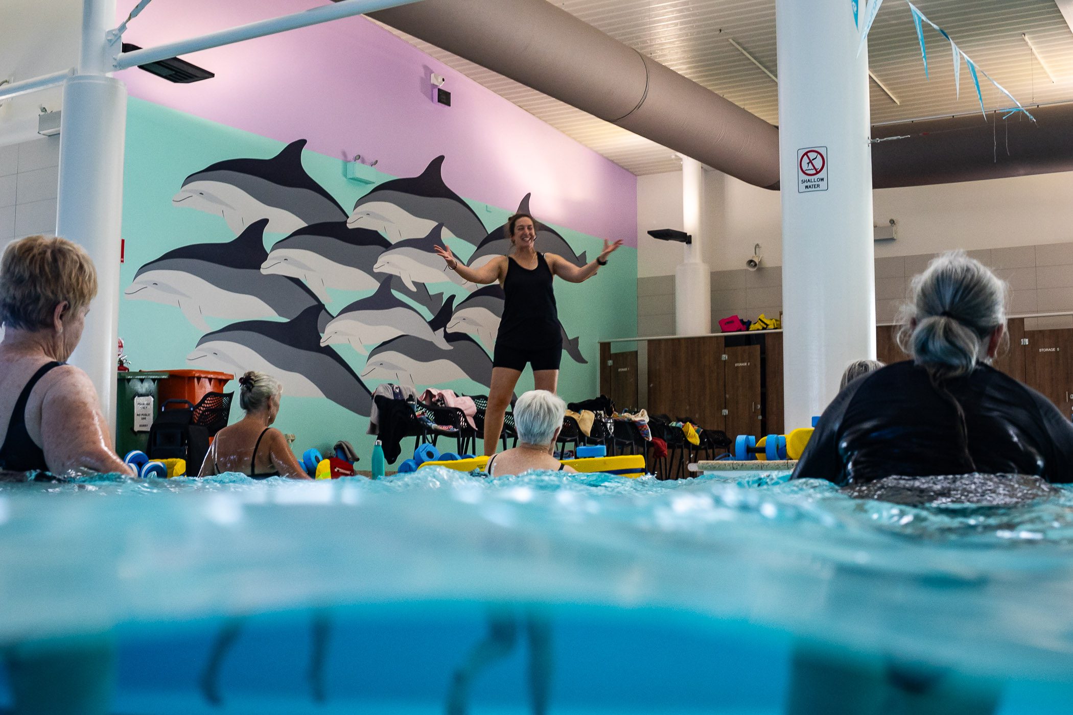 An aqua fitness class at Margaret River Recreation Centre swimming pool