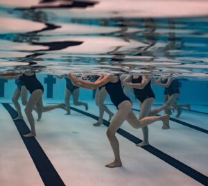 An aqua fitness class at Margaret River Recreation Centre swimming pool